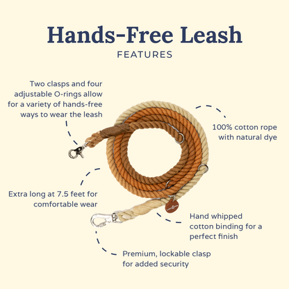 The Chocolate Meadows Hands-Free Rope Leash