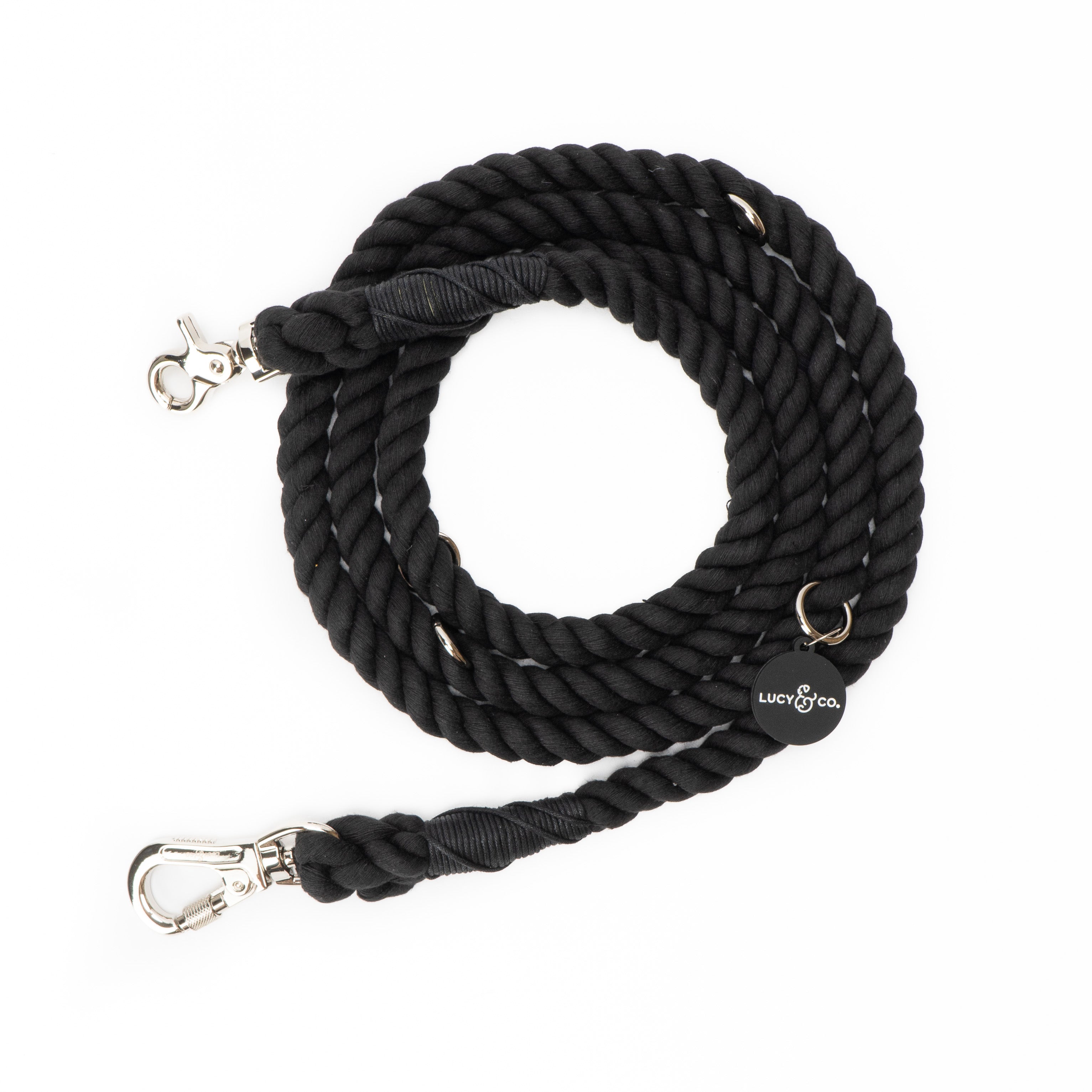 The Midnight Black Hands Free Rope Dog Leash Lucy Co