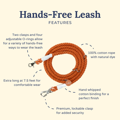 The Pumpkin Spice Hands-Free Rope Leash