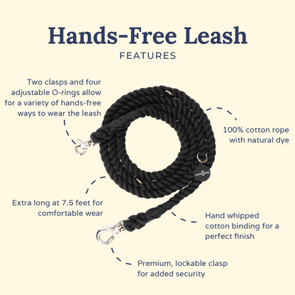 The Midnight Hands-Free Rope Leash