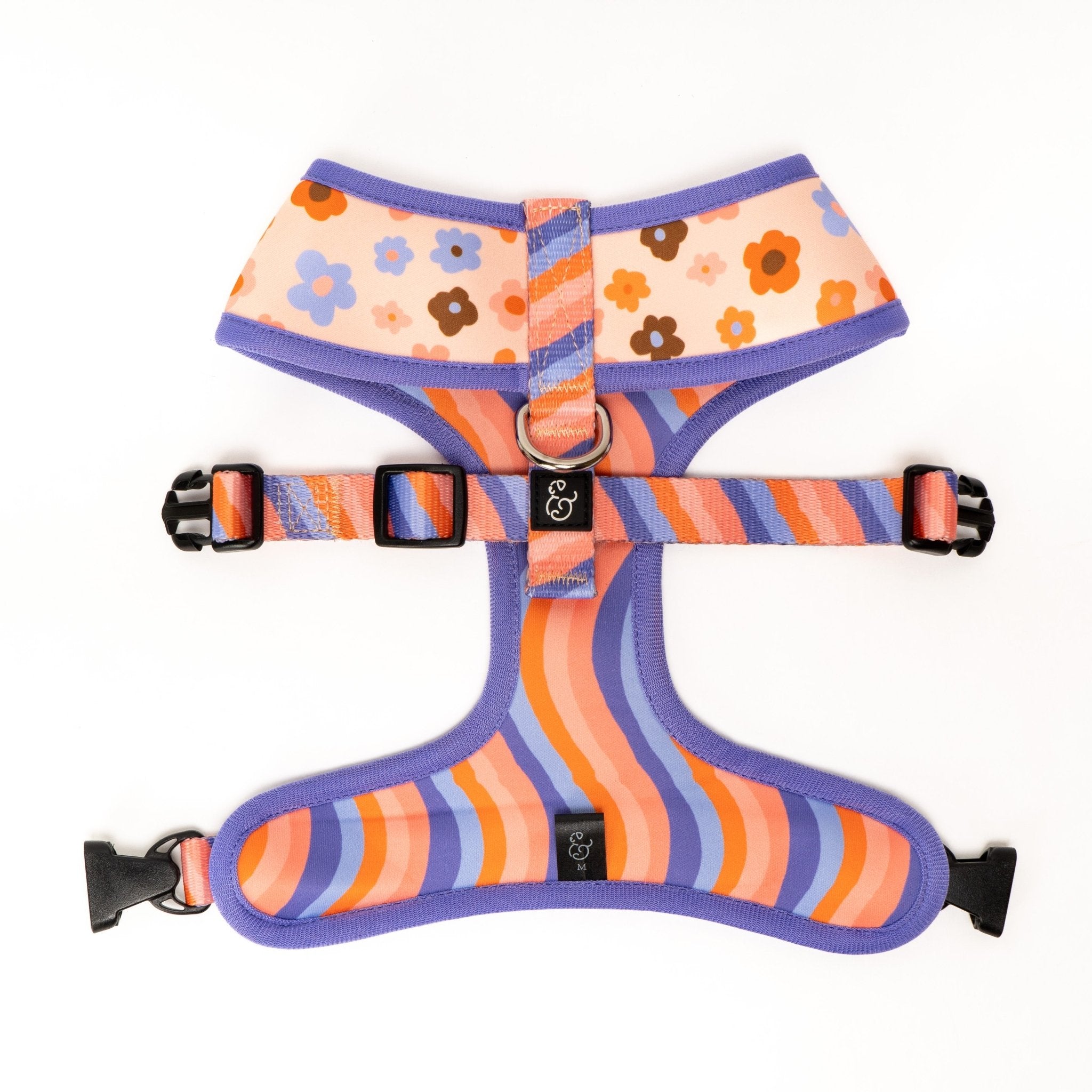 The Let's Groove Reversible Dog Harness | Floral Print | Lucy & Co.